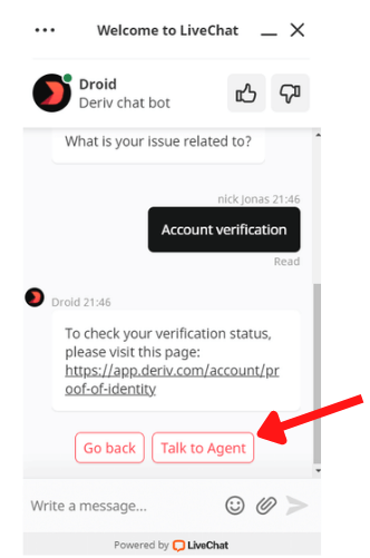 Easily Contacting Deriv Support Via Live Chat 