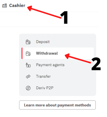 how to withdraw from Deriv account