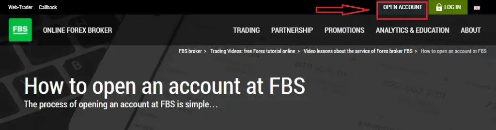How To open an FBS account